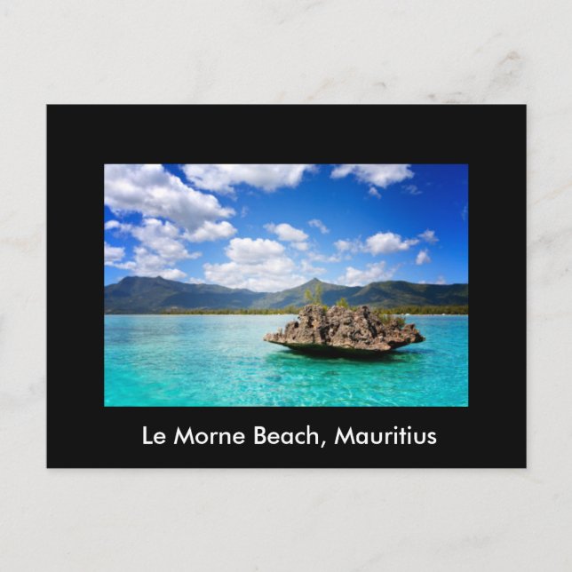 Postkarte mit Strand von Mauritius Thema (Vorderseite)