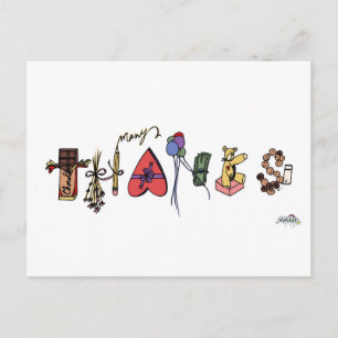 Postkarte mit vielen Danksagungen