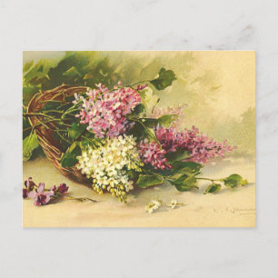 Postkarte mit Vintage-Blumen