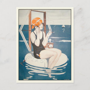 Postkarte mit Vintage-Illustration eines französis