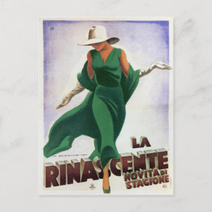 Postkarte mit Vintage-Italienischer Modegrafik
