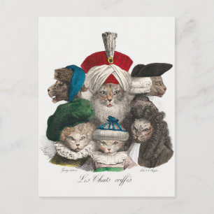 Postkarte mit Vintage-Katzen