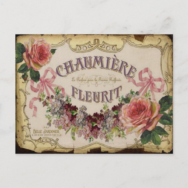 Postkarte mit Vintage-Label (Vorderseite)
