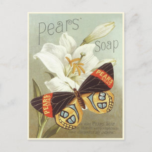 Postkarte mit Vintage Pears Seifen Druck