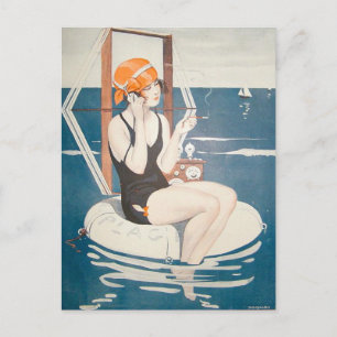 Postkarte mit Vintage-Sommerillustration