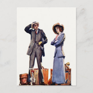 Postkarte mit Vintagem Aufenthaltsdruck [kein Text