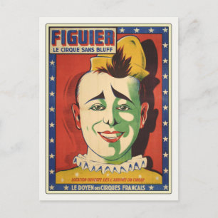 Postkarte mit Vintagem Circus Clown