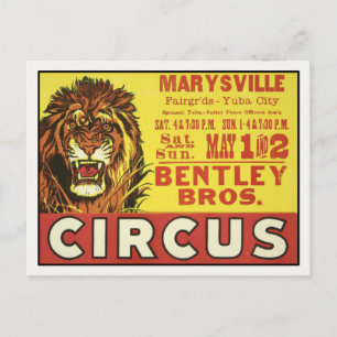 Postkarte mit Vintagem Circus Poster