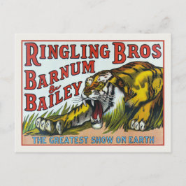 Postkarte mit Vintagem Circus Tiger Print