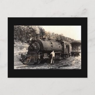 Postkarte mit Vintagem Dampfzug