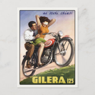 Postkarte mit Vintagem Moto Poster drucken