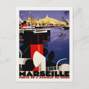 Postkarte mit Vintagem Port-Poster