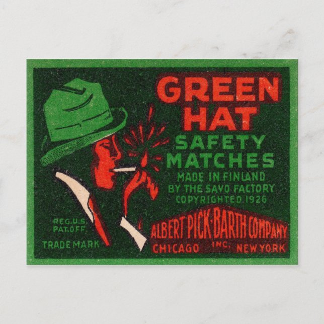 Postkarte mit Vintagen Sicherheitsmatten drucken (Vorderseite)