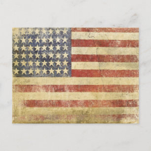 Postkarte mit Vintagen US Flagge