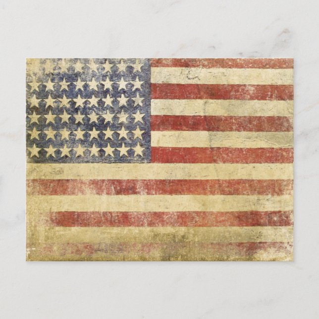 Postkarte mit Vintagen US Flagge (Vorderseite)