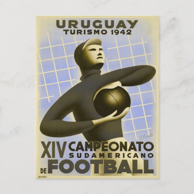 Postkarte mit Vintager Copa de America Soccer Prin (Vorderseite)