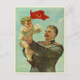Postkarte mit Vintager Stalin-Propaganda drucken