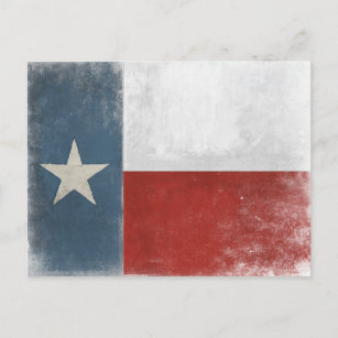 Postkarte mit Vintager Texas-Flagge