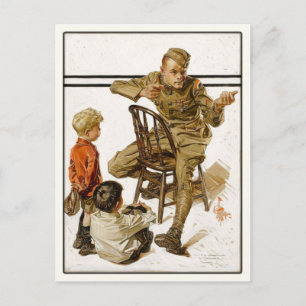 Postkarte mit Vintager Zeitschrift Cover Art