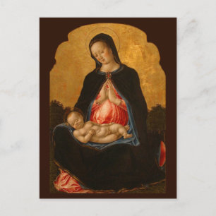 Postkarte mit Wallfahrtskirche Madonna & Kind