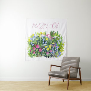 Postkarte mit Wildblumen Wandteppich