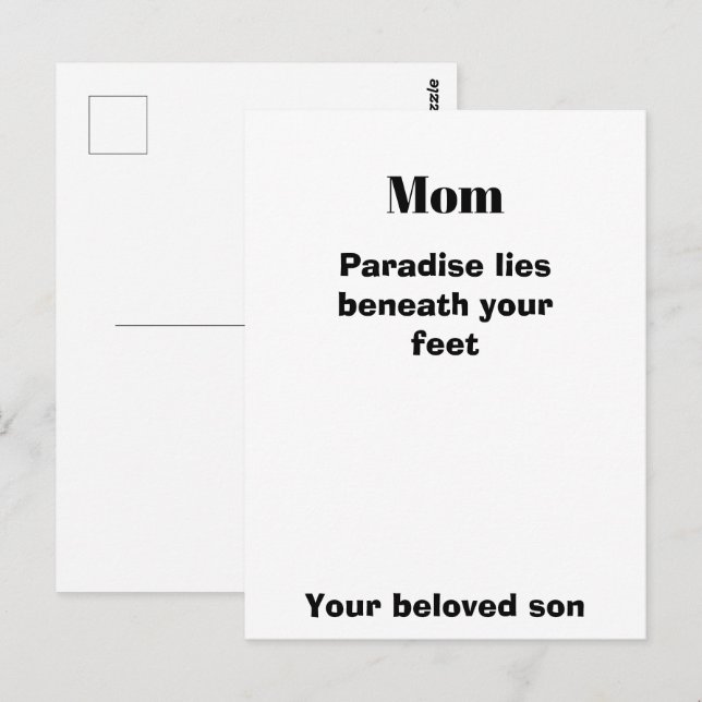 Postkarte mit Zitat für Mama als Geschenk (Vorne/Hinten)