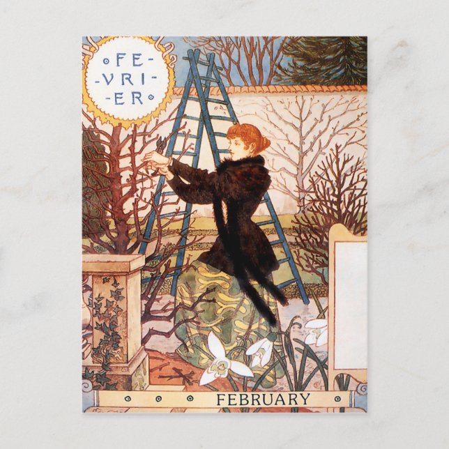 Postkarte: Monat Februar - Février Postkarte (Vorderseite)