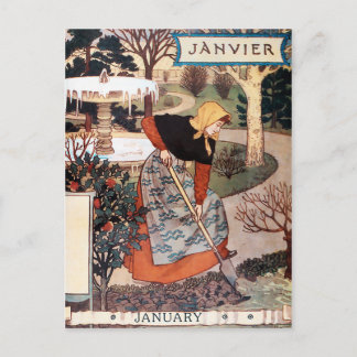 Postkarte: Monat Januar - Janvier Postkarte