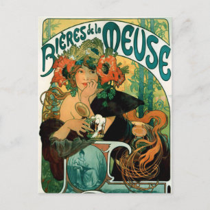 Postkarte: Mucha - Bieres de la Meuse Postkarte