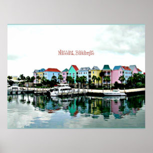 Postkarte Nassau Bahamas Poster