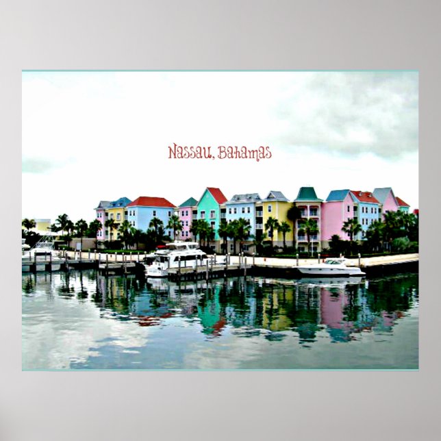 Postkarte Nassau Bahamas Poster (Vorne)