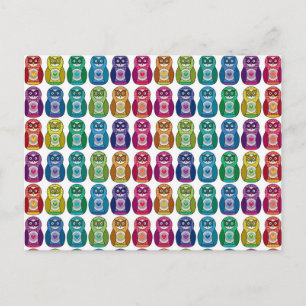 Postkarte - Niedliches Regenbogen Matryoshka Schüs