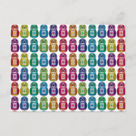 Postkarte - Niedliches Regenbogen Matryoshka Schüs