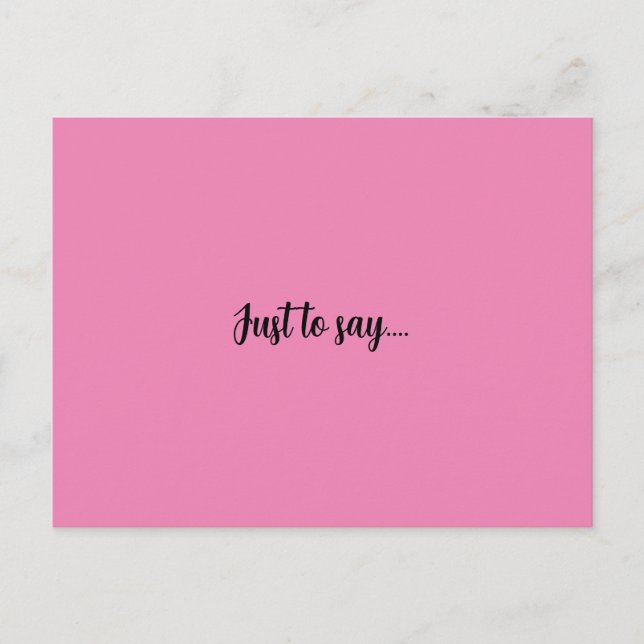 Postkarte nur zu sagen rosa Grüße Karte (Vorderseite)