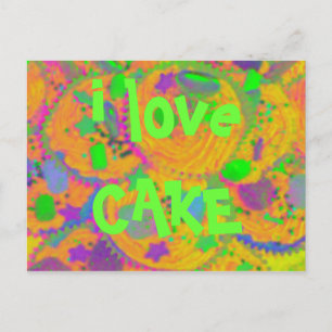 Postkarte Orange Cupcakes 'i Liebe CAKE'