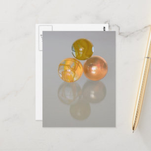 Postkarte - orange Murmeln