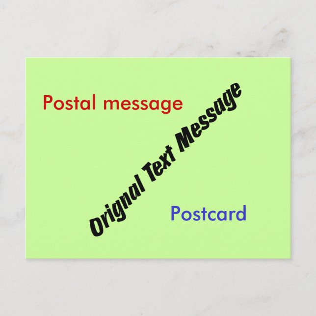 Postkarte - Originaltext (Vorderseite)