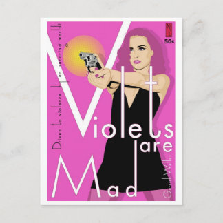 Postkarte Paperback: Violetten sind mad