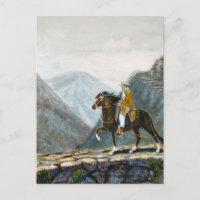Postkarte, Peruanischer Paso auf einem Bergweg ger