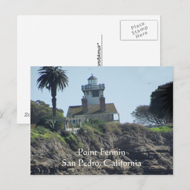 Postkarte - Point Fermin Leuchtturm (Vorne/Hinten)