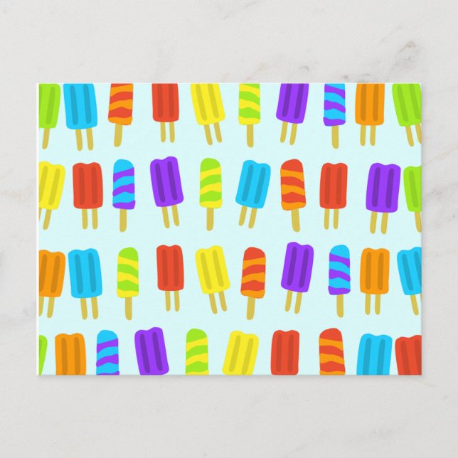 Postkarte Popsicle Ice Lolly Muster (Vorderseite)