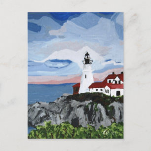 Postkarte: Porland Head Light Malerei Postkarte