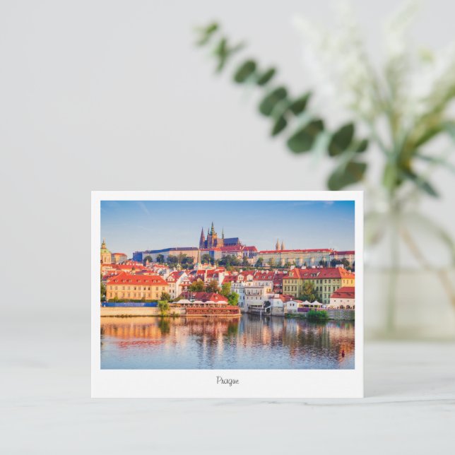 Postkarte Prag Nacht in Tschechien (Stehend Vorderseite)