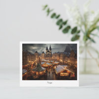 Postkarte Prag Nacht in Tschechien