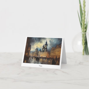 Postkarte Prag Nacht in Tschechien
