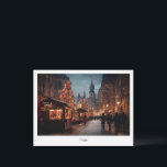 Postkarte Prag Nacht in Tschechien<br><div class="desc">Postkarte mit Prager Dämmerung, landschaftliche mittelalterliche Stadt in Böhmen, Tschechische Republik.</div>