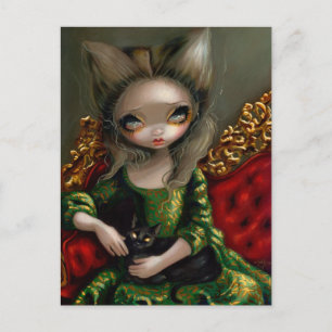 Postkarte "Princess with a Black Cat"