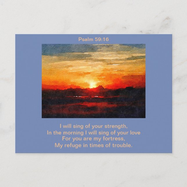 Postkarte - Psalm 59:16 Singen am Morgen (Vorderseite)