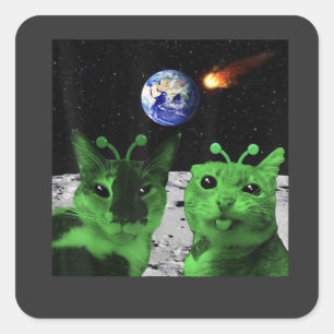 Postkarte Quadratischer Aufkleber