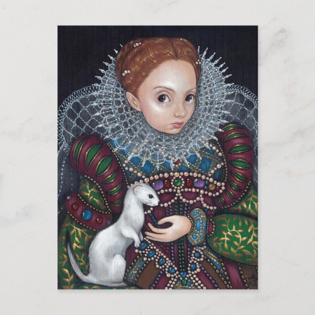 Postkarte "Queen Elizabeth and an Ermine" (Vorderseite)